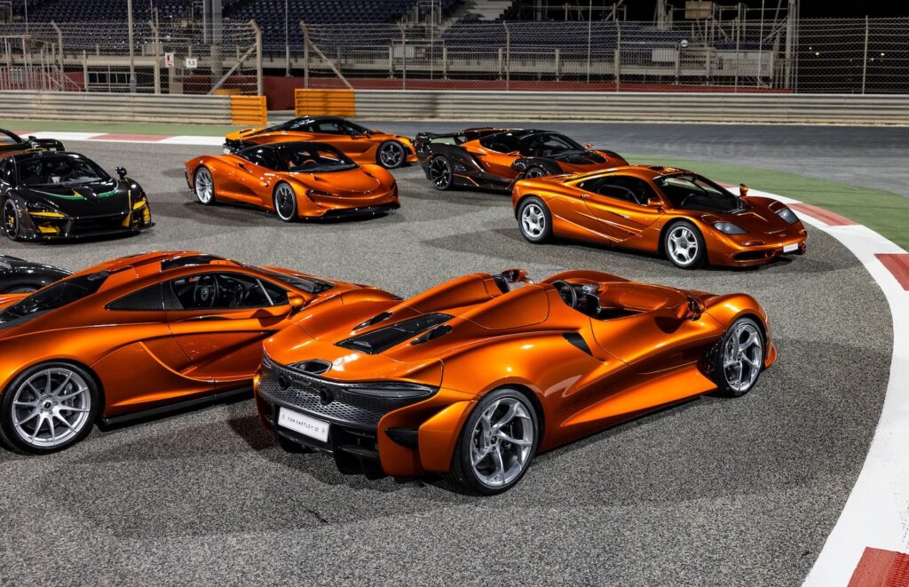 Group shot of McLaren hypercars from Mansour Ojjeh’s private collection