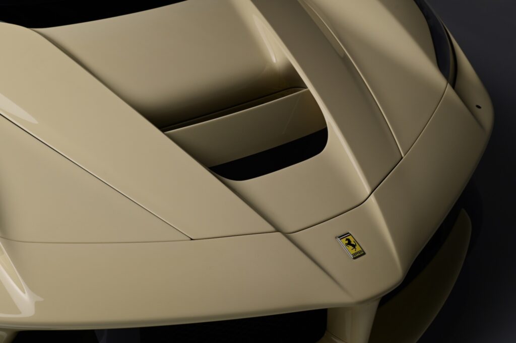 Ferrari badge on LaFerrari hood.