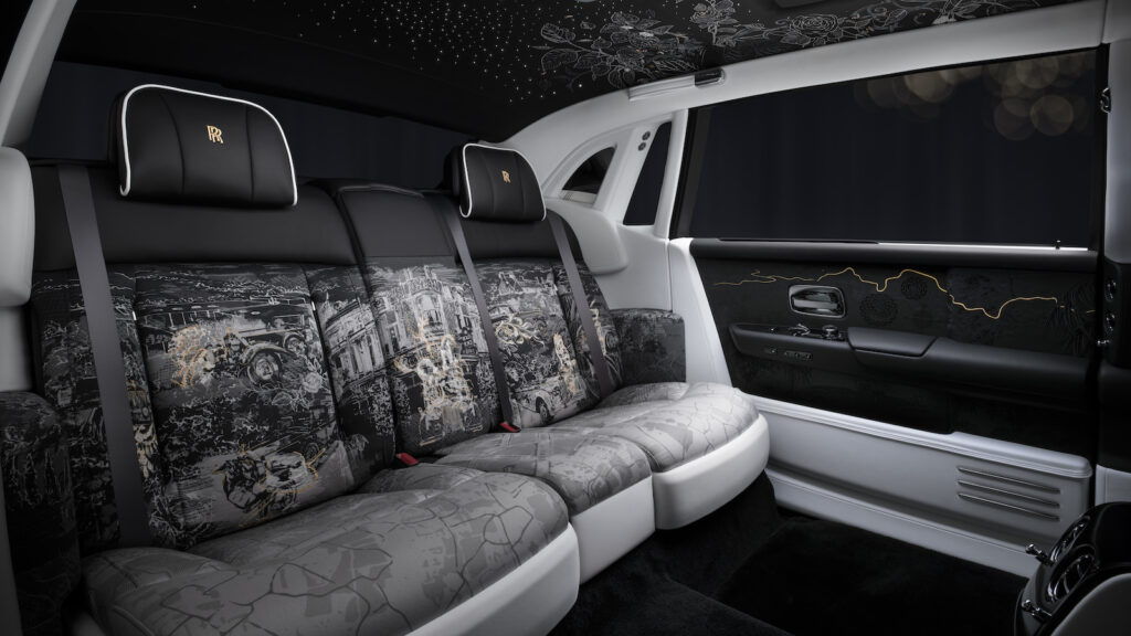 Phantom Centenary embroidered rear seats