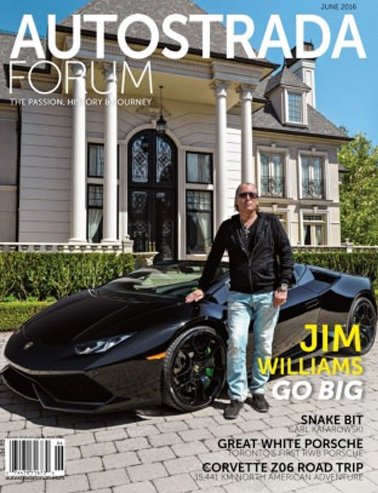 Jim Williams, prominent car collector and philanthropist, on the cover of Autostrada Magazine.
