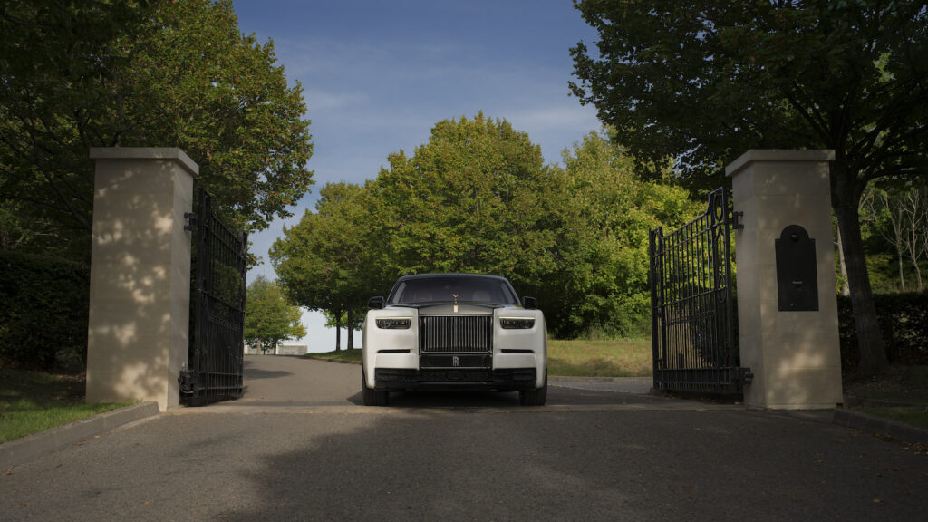 Rolls-Royce Phantom Centenary front view at entrance gates