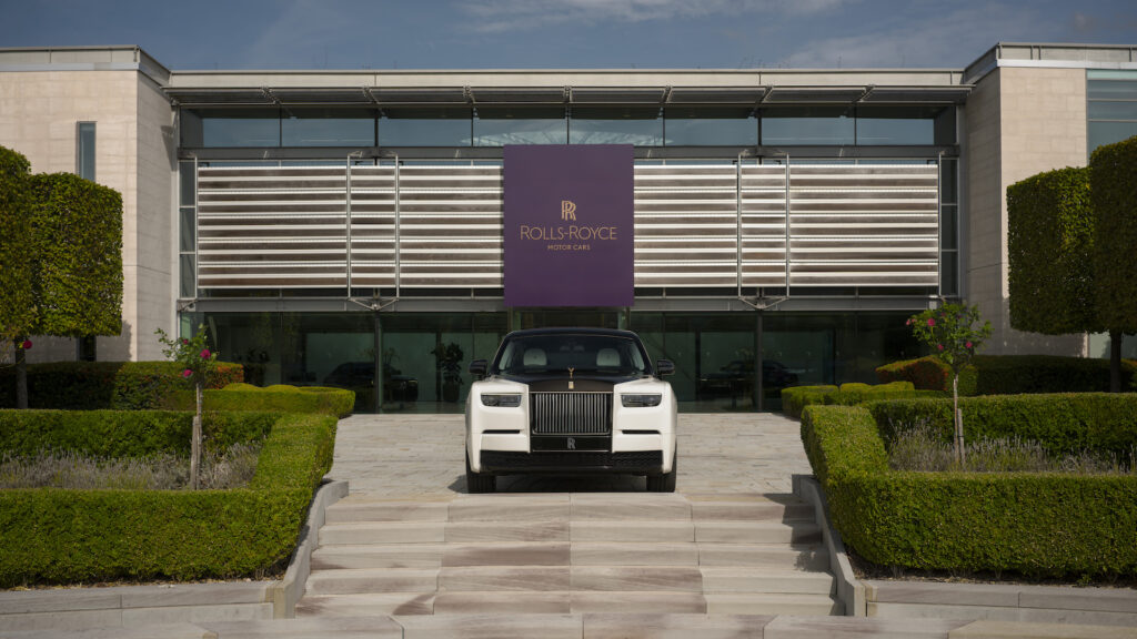 Rolls-Royce Phantom Centenary front view on steps at headquarters