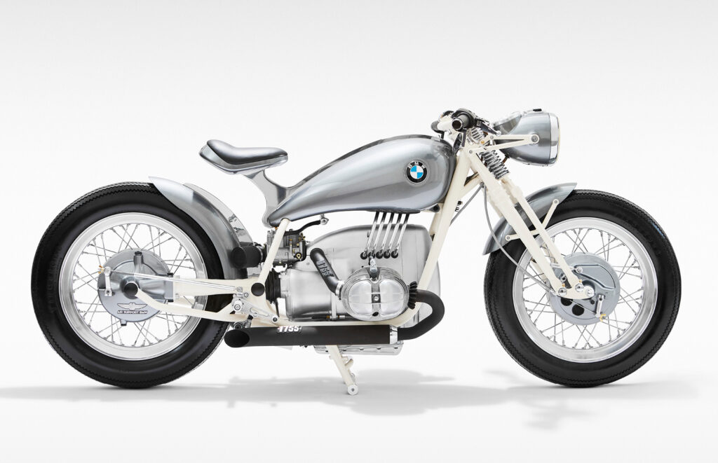 Wide studio side view of the custom BMW R75/5