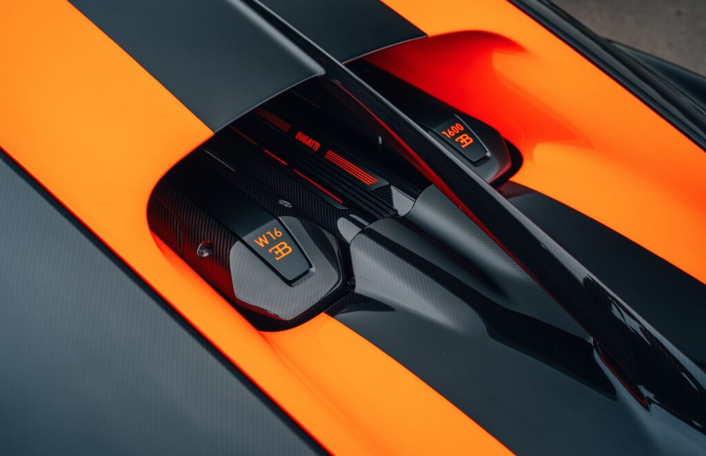 Bugatti W16 engine detail on W16 Mistral