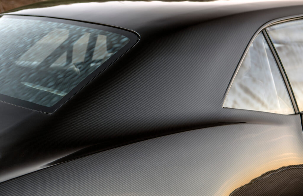 Carbon fiber rear quarter panel detail on 1969 Chevrolet Camaro