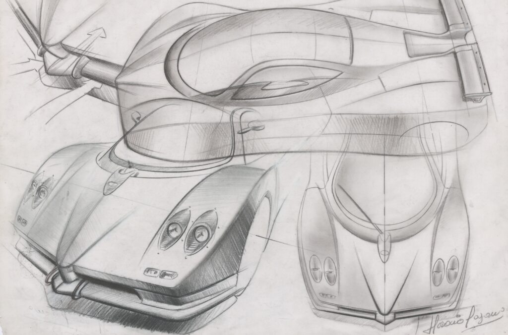 Horacio Pagani early supercar design sketch