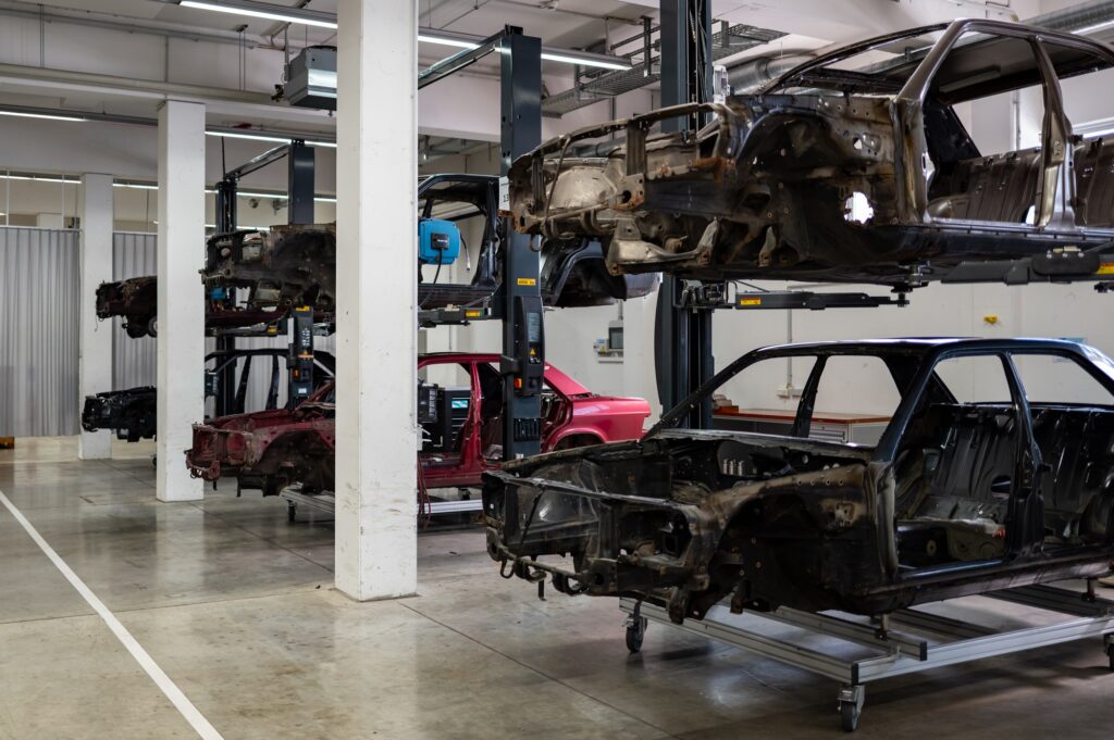 Multiple HWA EVO body shells in workshop