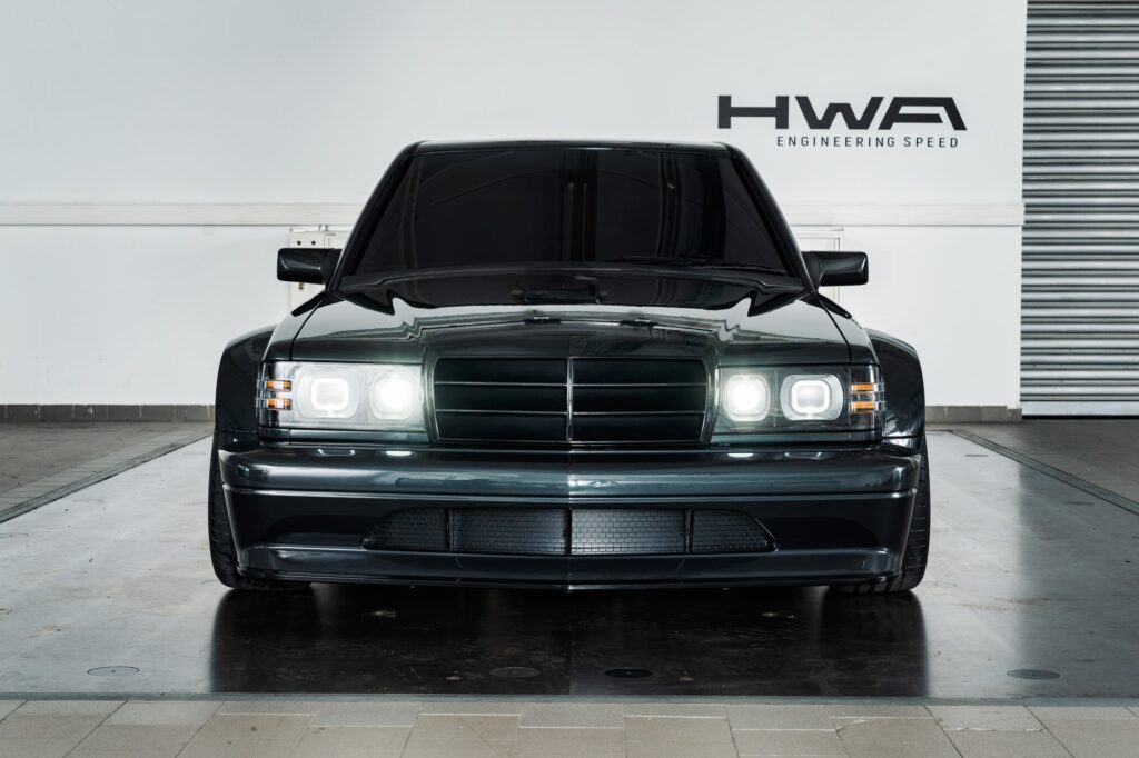 Black HWA EVO straight front studio view