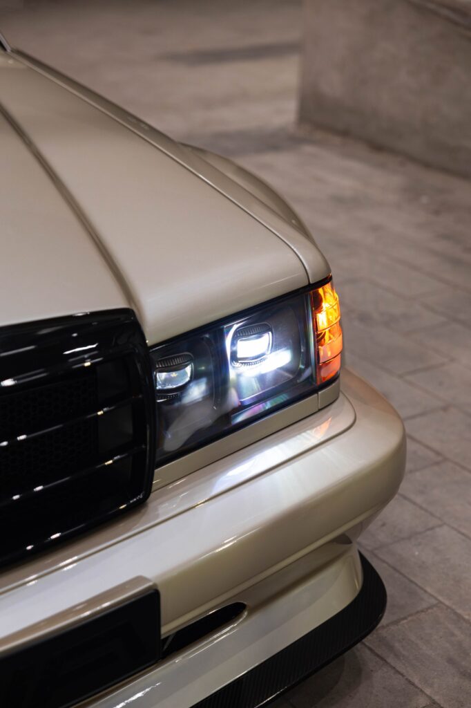 HWA EVO headlight and grille close-up