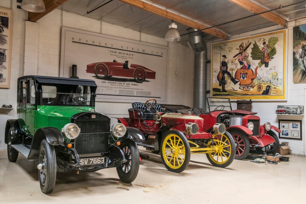 Brass era automobiles in Jay Leno garage