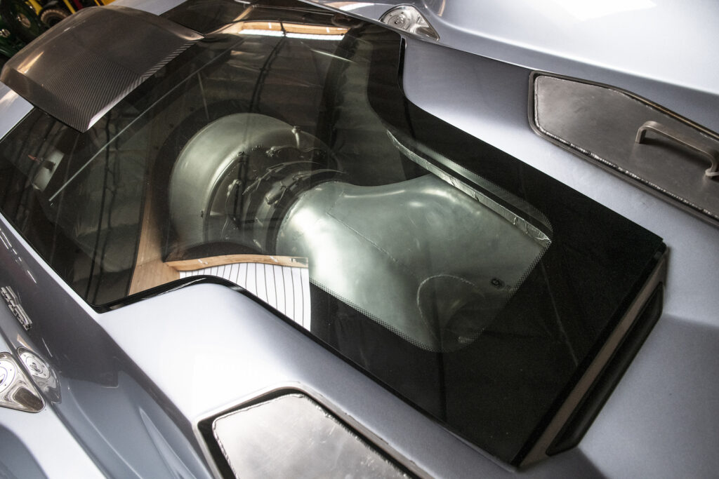 Classic car interior detail in Jay Leno garage