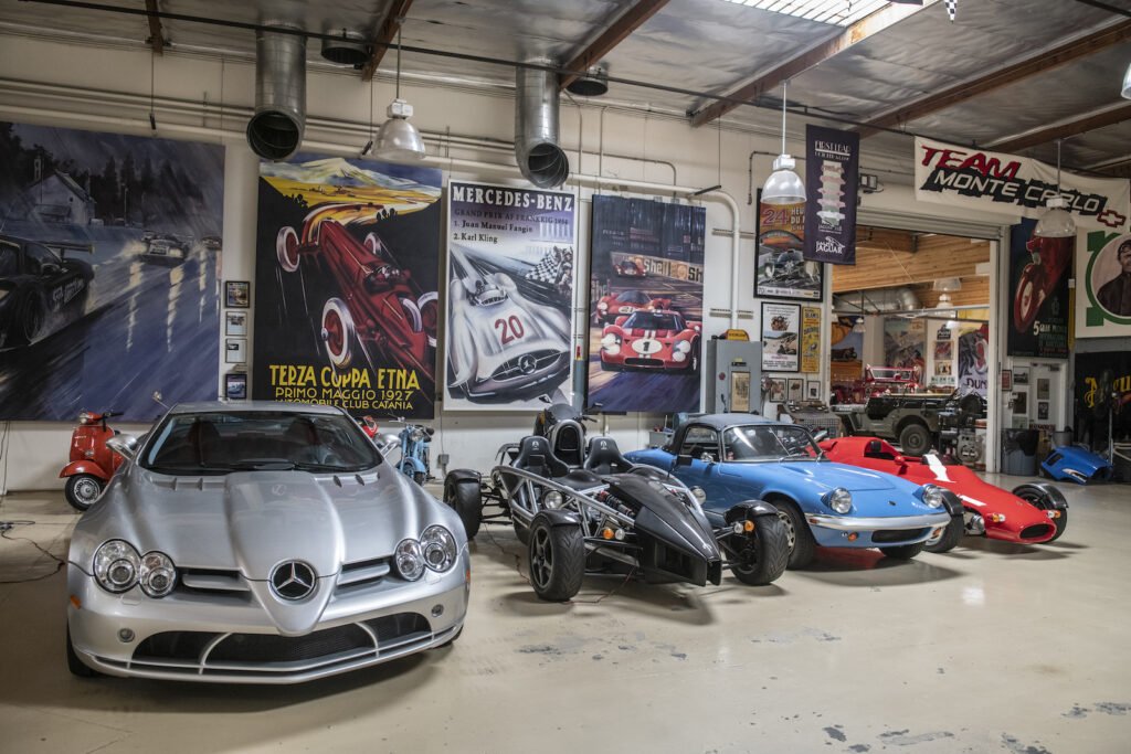 Hypercar display inside Jay Leno garage