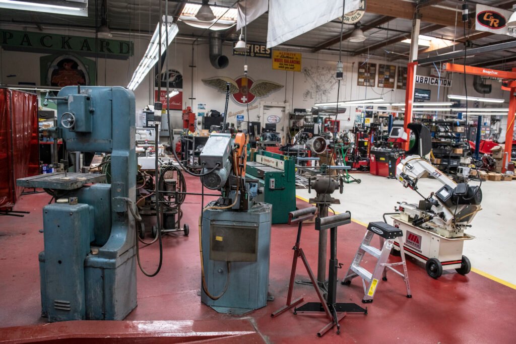 Machine shop equipment in Jay Leno garage