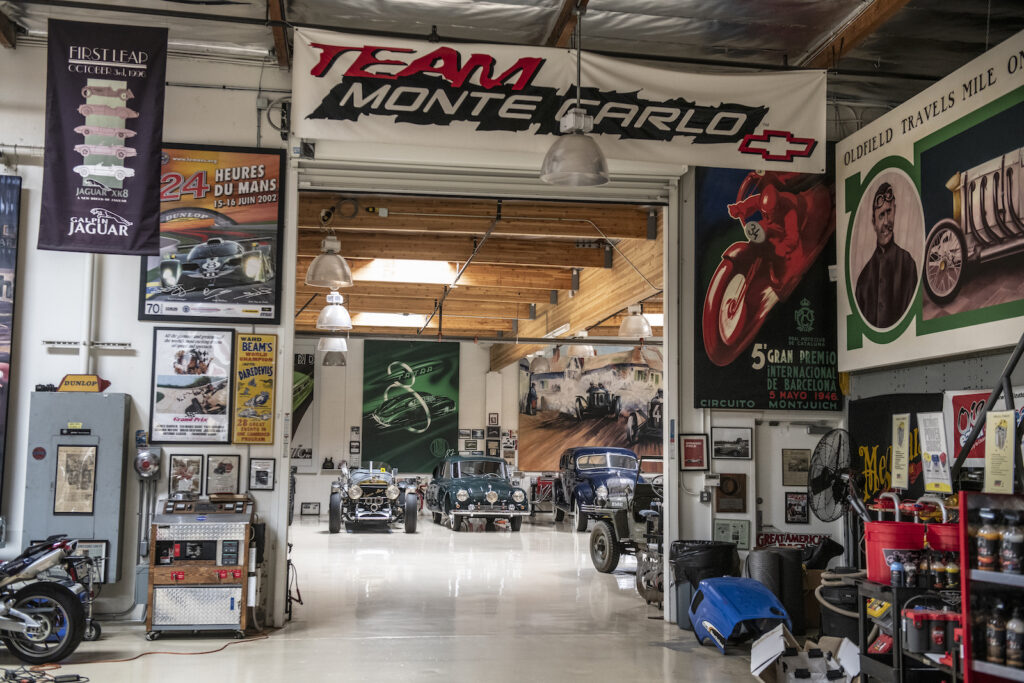 Main hall entrance view in Jay Leno garage