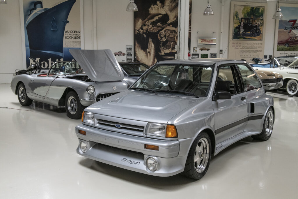 silver pickup in Jay Leno garage
