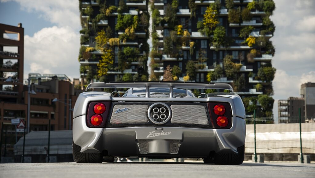 Pagani Zonda C12 rear view photographed in Milan