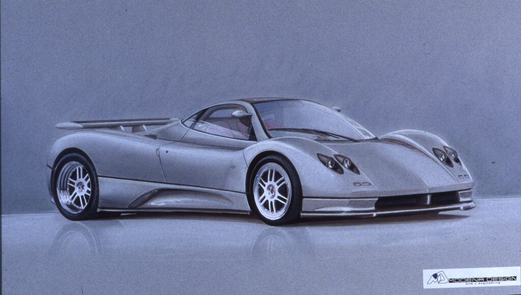 Pagani Zonda concept render inside Modena design studio