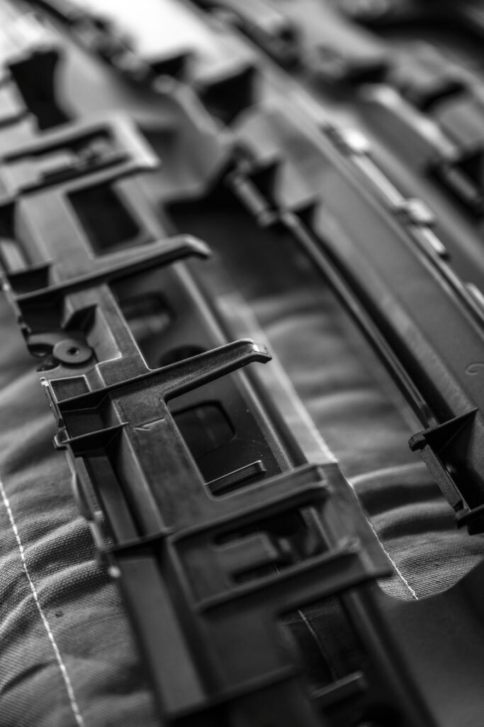 Ducktail installation parts detail on table