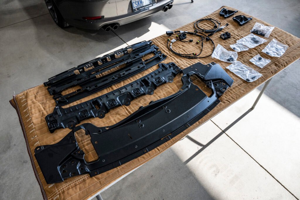 Ducktail installation parts layout at European Autoworks