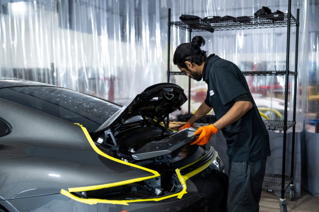 Ducktail masking line detail at European Autoworks