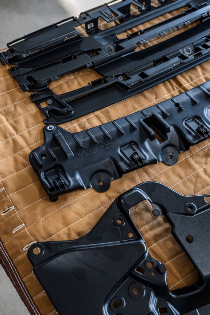 Ducktail parts close-up