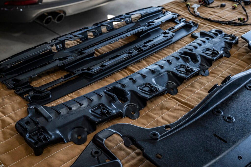 Ducktail installation hardware close-up