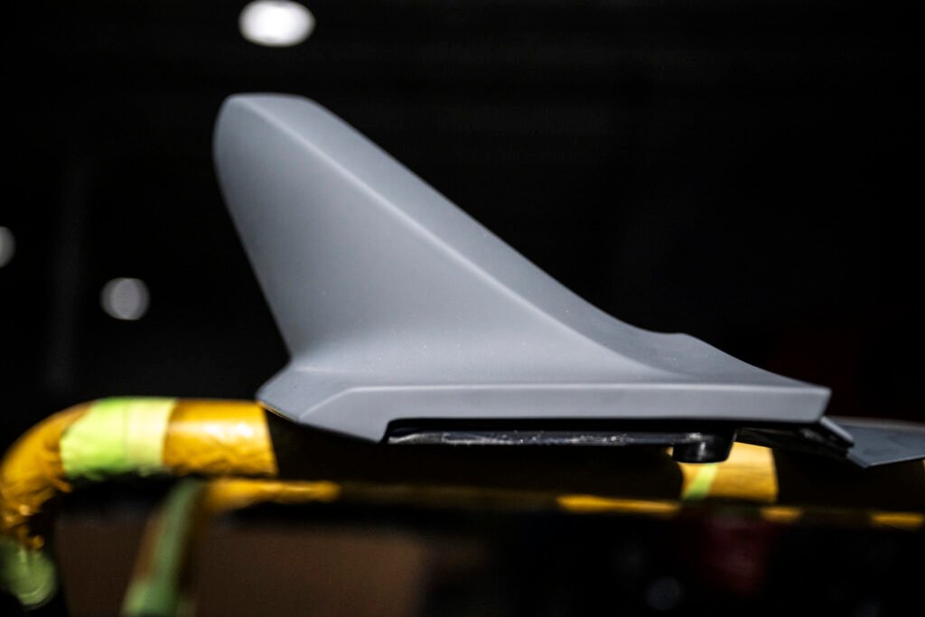 Ducktail spoiler profile close-up