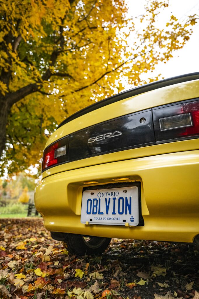 Toyota Sera rear badge and license plate area detail